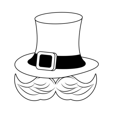 St patricks günü siyah beyaz çizgi film