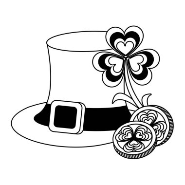 St patricks günü siyah beyaz çizgi film