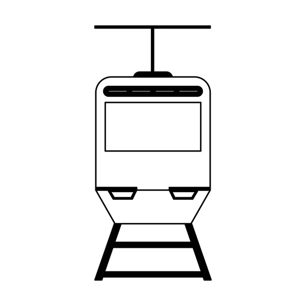 Tranvia громадського транспорту чорно-білі — стоковий вектор