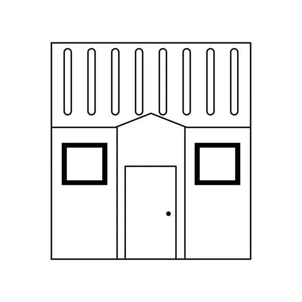 Huis vastgoed symbool zwart-wit — Stockvector