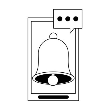 Halka bell üzerinde ekran siyah ve beyaz ile Smartphone