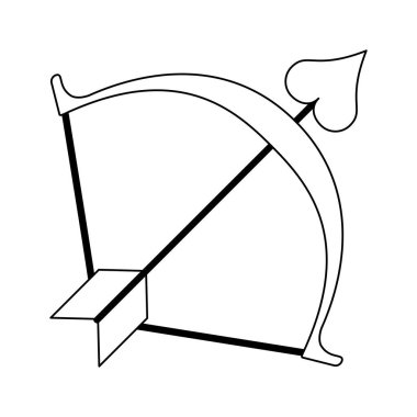 Kalp yay ok siyah ve beyaz ile kemer