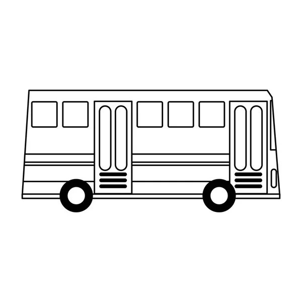 Public bus vehicle black and white — Stock Vector