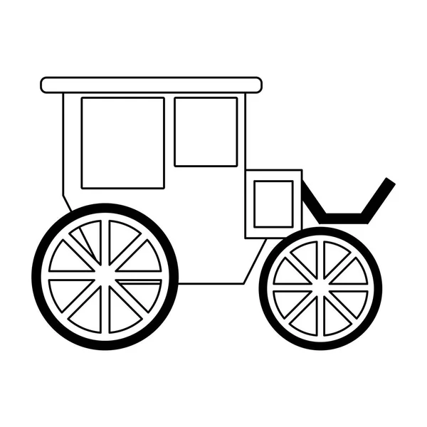 Vintage carriage symbol black and white — стоковый вектор