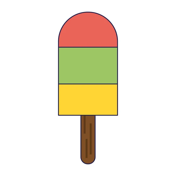 Popsicle s dřevěnou tyčí — Stockový vektor