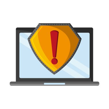 Laptop ile dikkat işareti