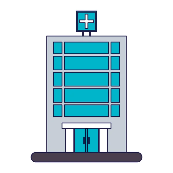 Símbolo do edifício hospitalar — Vetor de Stock