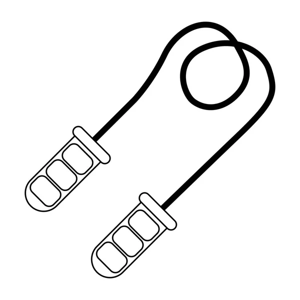 Corde de fitness symbole noir et blanc — Image vectorielle