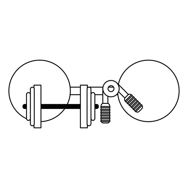 ダンベル体操装置分離黒と白 — ストックベクタ