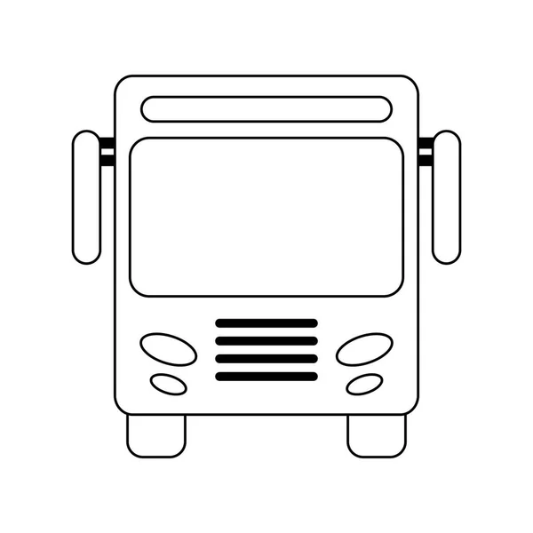 Buss Frontvy isolerad svart och vitt — Stock vektor