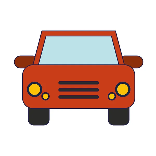 Veículo automóvel vista frontal isolado linhas azuis —  Vetores de Stock