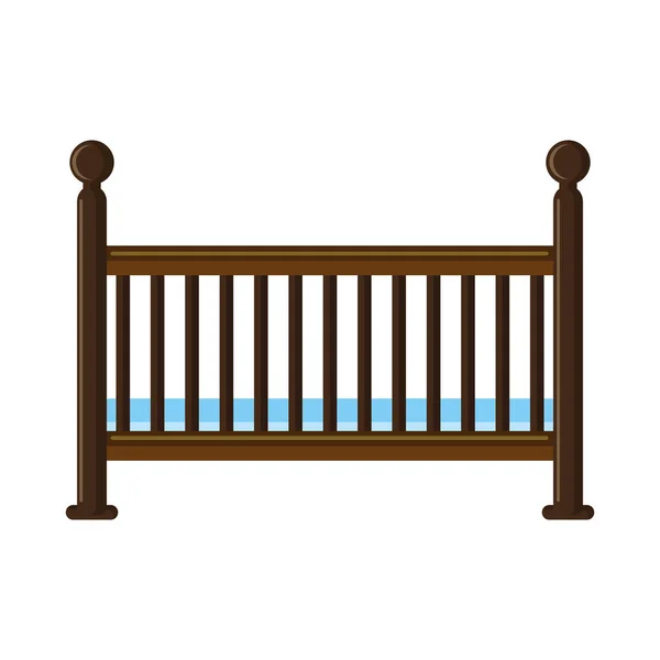 Cuna de madera bebé — Vector de stock