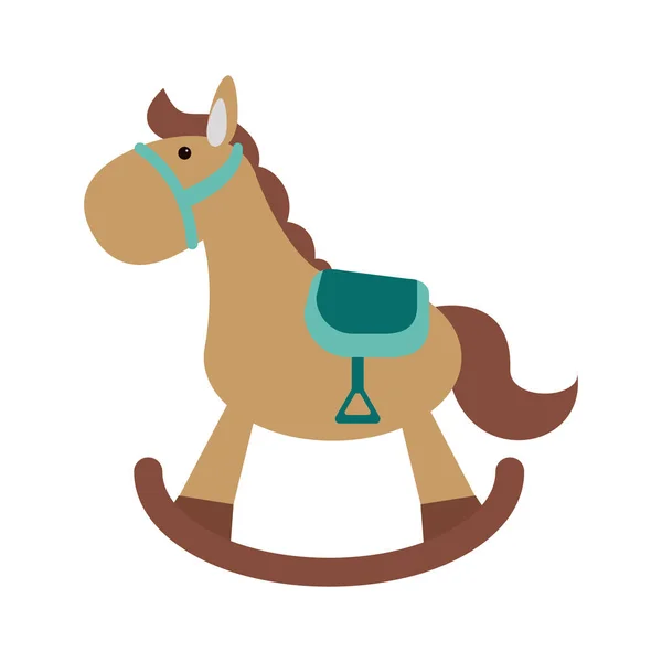 Juguete de caballo de madera bebé — Vector de stock