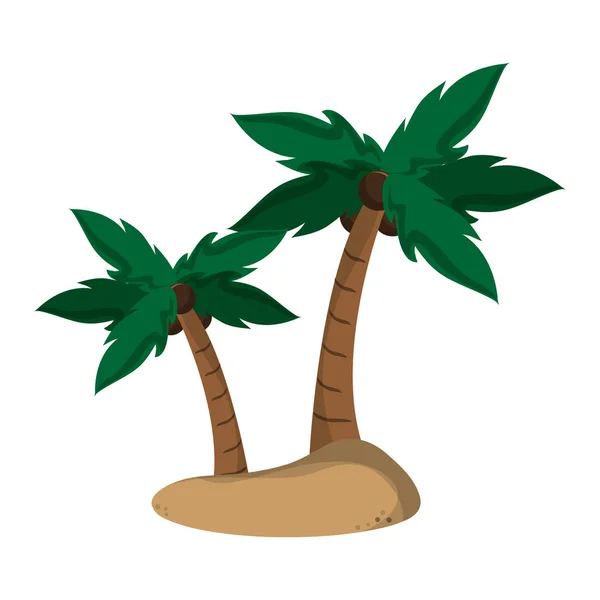 Пальмы с кокосами — стоковый вектор
