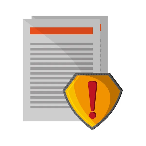 Documents attention badge signe — Image vectorielle