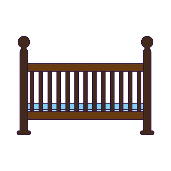 Cuna de madera bebé — Vector de stock