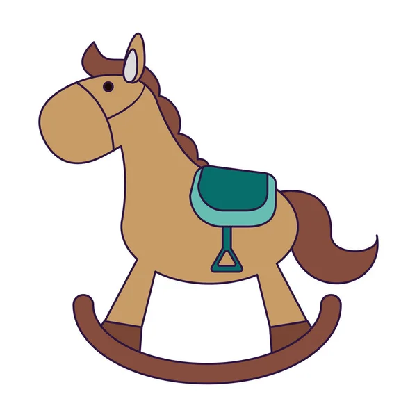 Juguete de caballo de madera bebé — Vector de stock