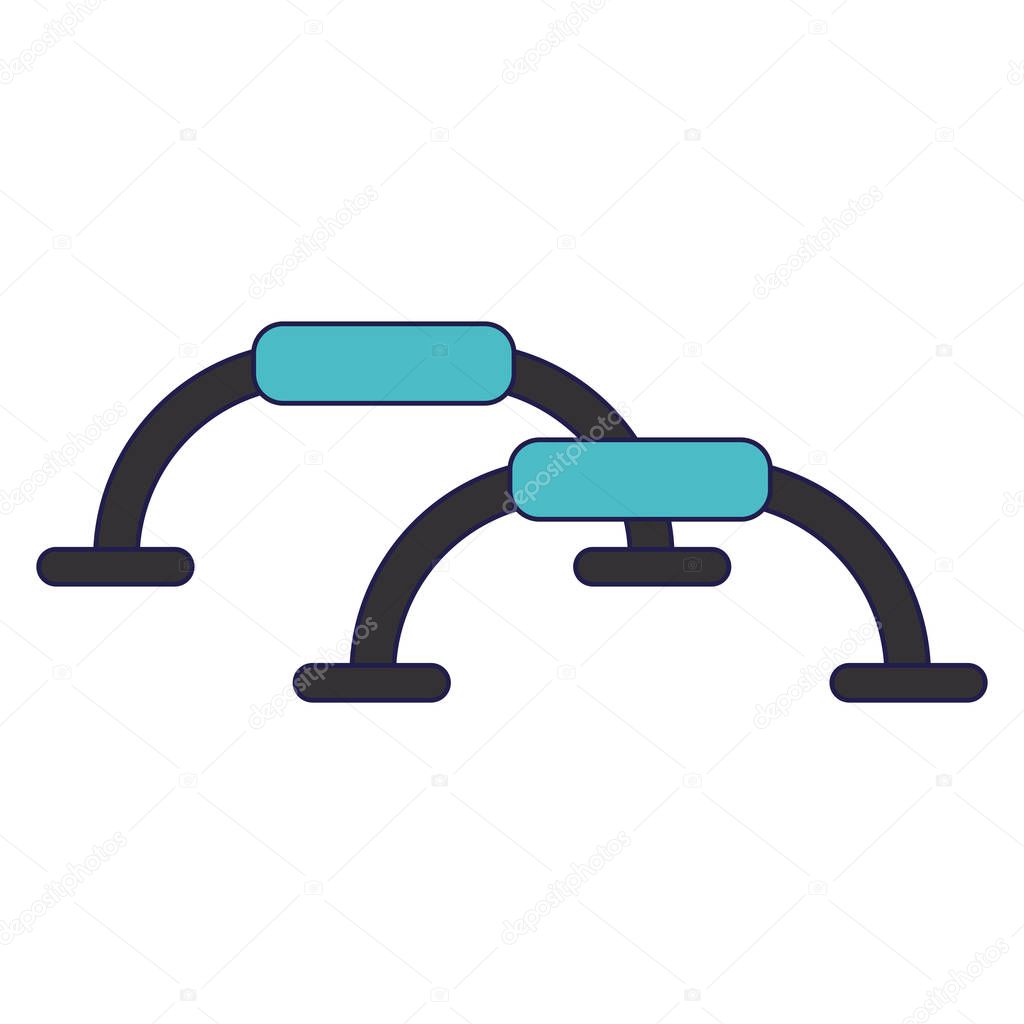 push up stand bars blue lines