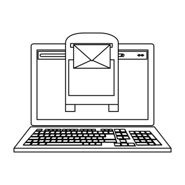 laptop ekran üzerindeki posta ile