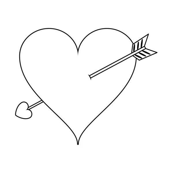 Сердце со стрелой лука — стоковый вектор