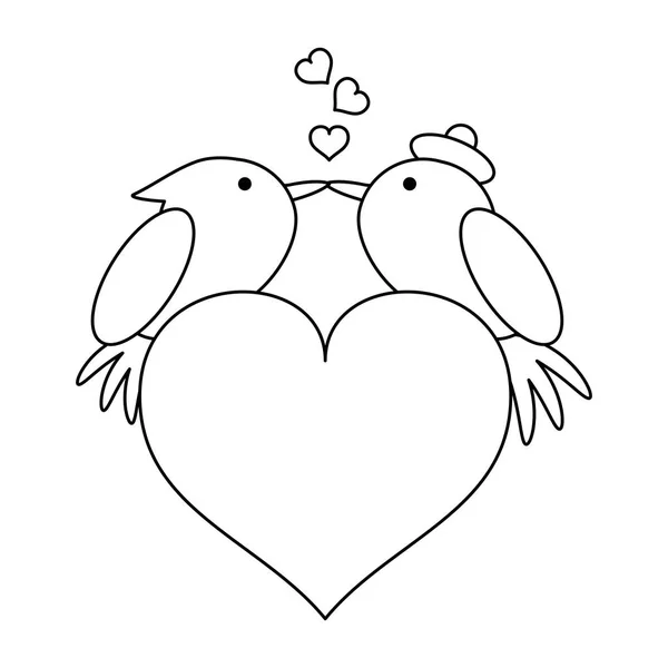 Láska a ptáci — Stockový vektor