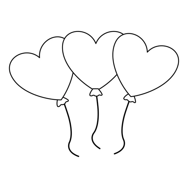 Hart ballonnen vormige — Stockvector