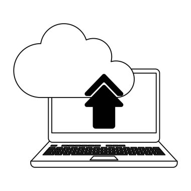 bulut hesap yapmak teknoloji siyah ve beyaz