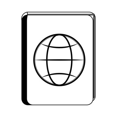 Pasaport seyahat belgesi siyah ve beyaz