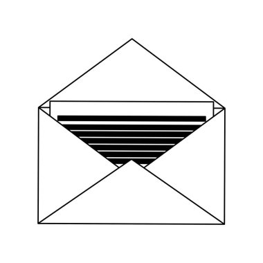 posta zarf simgesi siyah ve beyaz