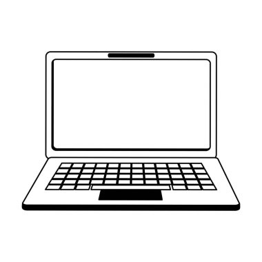 dizüstü bilgisayar sembol siyah ve beyaz