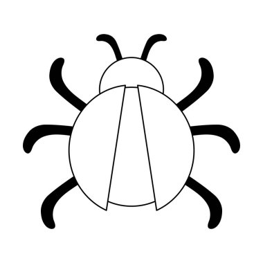 hata virüs sembol siyah ve beyaz izole