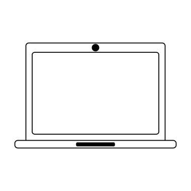 Dizüstü bilgisayar teknolojisi siyah ve beyaz