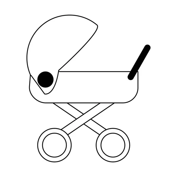 Bebé cuna símbolo blanco y negro — Archivo Imágenes Vectoriales