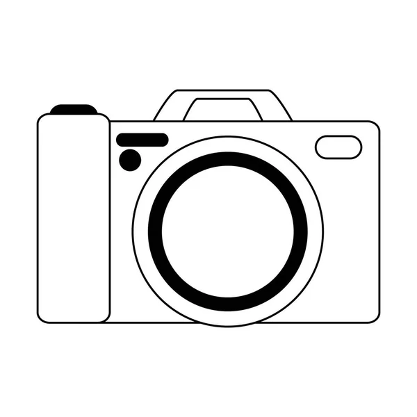 Fotografische camera symbool zwart-wit — Stockvector