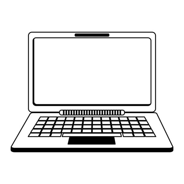 Bärbar dator symbol svart och vitt — Stock vektor