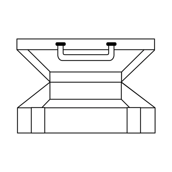 Cestovní kufr otevřené frontview černá a bílá — Stockový vektor