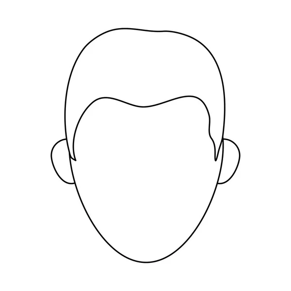 Hombre cabeza sin rostro blanco y negro — Vector de stock