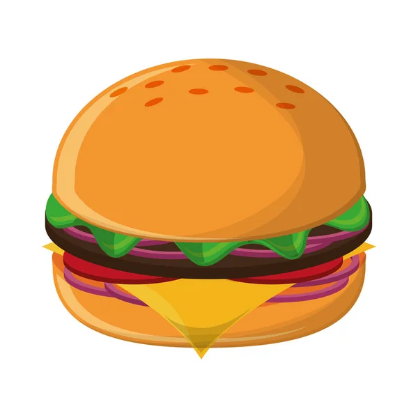 Hamburger fastfood geïsoleerd — Stockvector