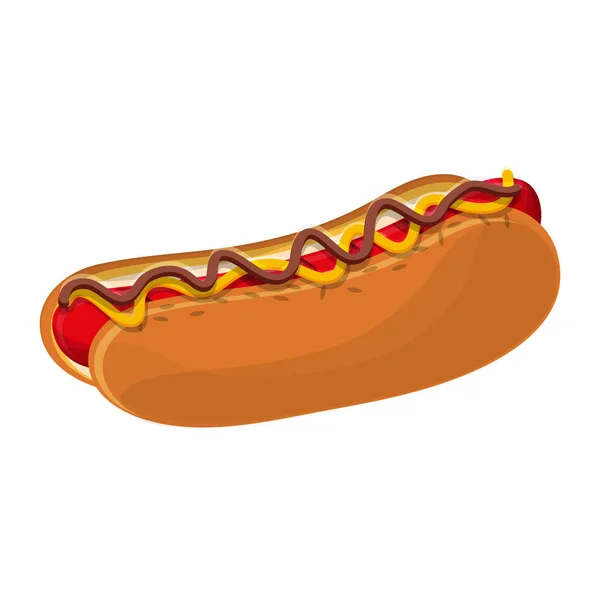 Hot dog comida rápida — Vector de stock