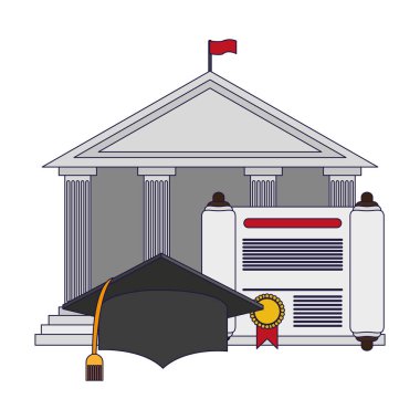 Mesleki eğitim öğeleri mavi çizgiler