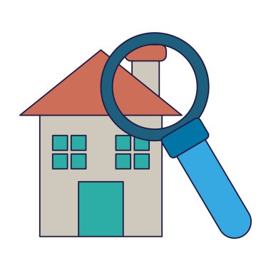 Emlak Ev mavi çizgiler