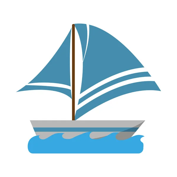 Парусник на морском символе — стоковый вектор