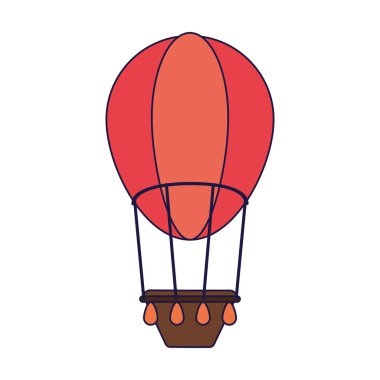 Sıcak hava balon mavi çizgiler