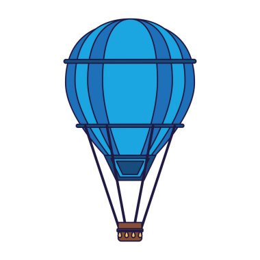 Sıcak hava balon mavi çizgiler