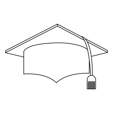 Mezuniyet kap sembol siyah beyaz