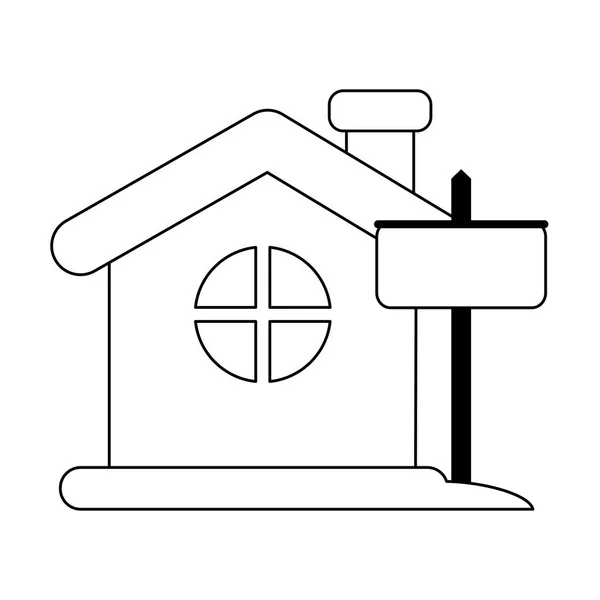 Realitní dům v černé a bílé — Stockový vektor