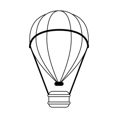 Sıcak hava balonu siyah beyaz