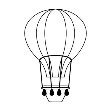 Sıcak hava balonu siyah beyaz