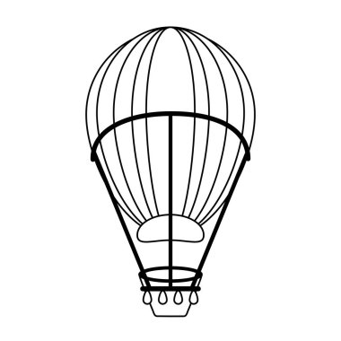 Sıcak hava balonu siyah beyaz