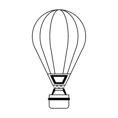 Sıcak hava balonu siyah beyaz
